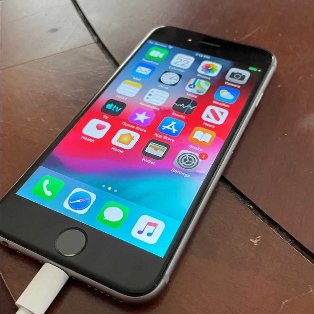 Apple iPhone with Black and Silver Finish